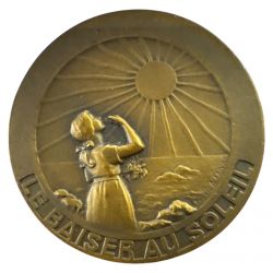 Médaille - Le baiser au soleil - défense contre la tuberculose - bronze 49mm - avec boite