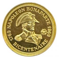Médaille Or - Bicentenaire Napoléon Bonaparte - 1769-1969 - or 16,80g 0,999 - 34mm - FDC