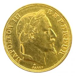 50 Francs Or - 1867 BB Strasbourg - Napoléon III - Tête laurée - TTB 