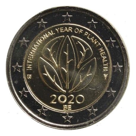 2 Euro Belgique 2020 - Année internationale de la santé des plantes - sans coincard