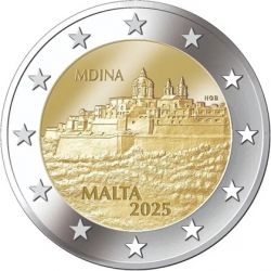 Malte - 2 Euro 2025 - Ville de Mdina - UNC sorti de rouleau