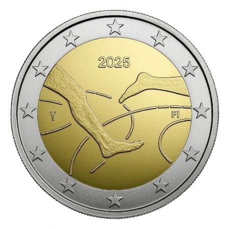 Finlande - 2 Euro 2025 - 100 ans des jeux d'athlétisme Finlande-Suède