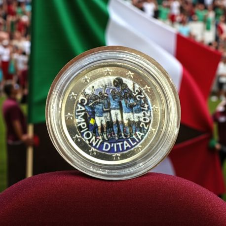 2 Euro couleur - Naples Champion d'Italie N°3 - 2024-25 - equipe fêtant le titre