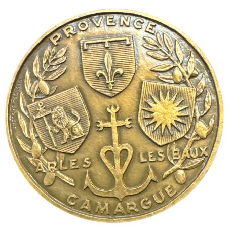 Médaille - Farandole - Provence et camargue - bronze 67,5mm - 1981 - georges Crouzat - SUP