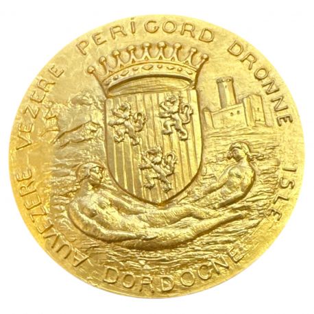 Médaille - Michel de Montaigne - Périgord - bronze 71,5mm - 1980 - Halbout - SUP