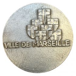 Médaille - Ville de Marseille - bronze argenté - 68mm - 1974 - TTB