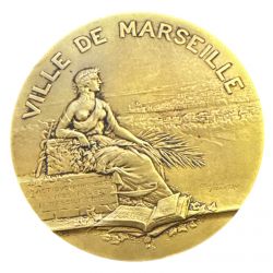 Médaille - Ville de Marseille - bronze - 68mm - gravure prefet - TTB+