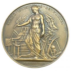 Médaille - Société industrielle de l'Aisne - 1937-52 - Sucrerie de Marle - bronze - 58mm - TTB+