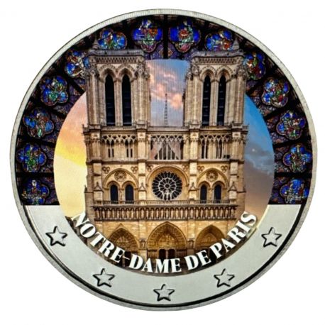 2 Euro couleur - Notre-dame de Paris N°4 - vitraux