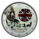 2 Euro couleur - couronnement Roi Charles III - 6 mai 2023 - avec drapeau anglais