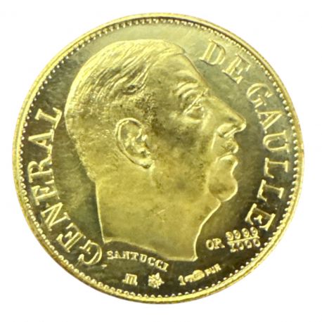 Médaille - Général De Gaulle - 1980 - Or 6g - FDC