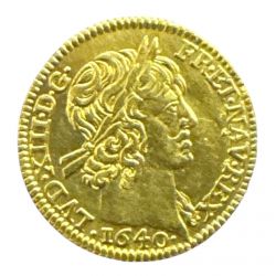 Louis XIII - 1/2 Louis d'or Warin - 1640 A Paris - mèche courte - 1er type - TTB+