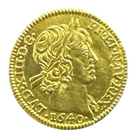 Louis XIII - 1/2 Louis d'or Warin - 1640 A Paris - mèche courte - 1er type - TTB+