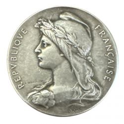 Médaille - Association Sténographique unitaire - 1911 - argent 34,18g - 42mm - Desaide et Roty - TTB+