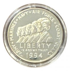Etats-Unis - 1 Dollar 1994 P - Women in military - argent 26,73g 0,900 - FDC