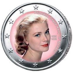 2 Euro couleur - Grace Kelly - Princesse de monaco
