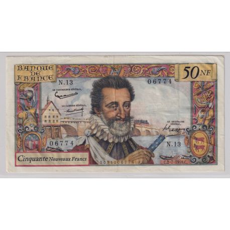 50 Francs Henri IV - 2.07.1959 - TTB+