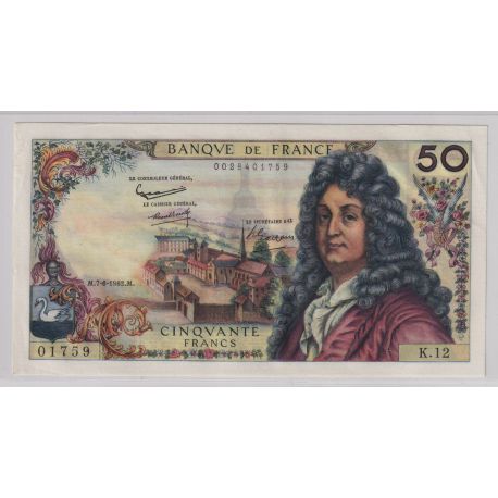 50 Francs Racine - 7.06.1962 - SPL+