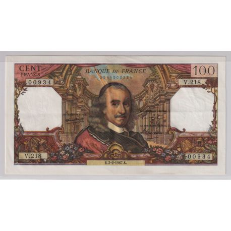 100 Francs Corneille - 2.02.1967 - TTB+
