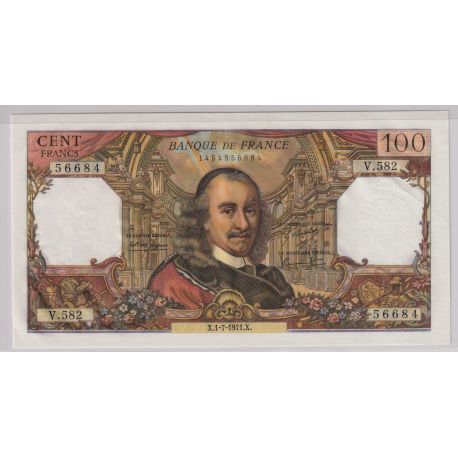 100 Francs Corneille - 4.01.1968 - SUP