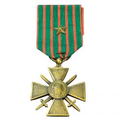 Médaille - Croix de guerre 1914-1918 - 1 étoile bronze - ordonnance