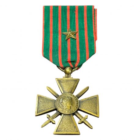 Médaille - Croix de guerre 1914-1918 - 1 étoile bronze - ordonnance