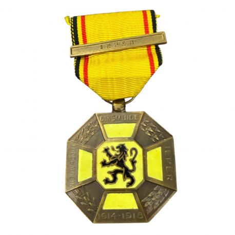 Belgique - Médaille des 3 cités - 1914-1918 - avec 1 barrette  - ordonnance