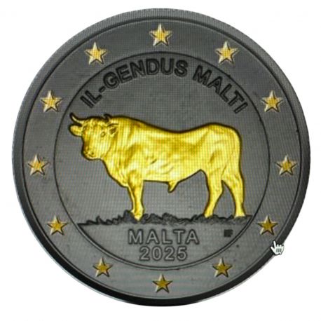 Malte - 2 Euro 2025 - Le boeuf Maltais - Finition ruthénium