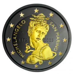 St marin - 2 Euro 2025 - Michelangelo - Finition Ruthénium