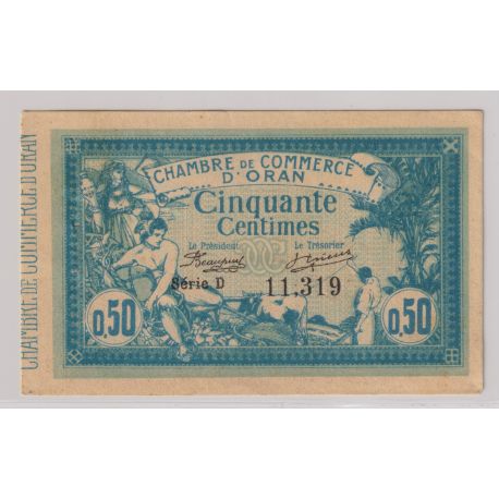 Algérie - 50 Centimes 1915 - Chambre de commerce d'Oran - SPL+