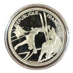 100 Francs - JO Albertville 1992 - Ski acrobatique 1990 - sans écrin ni certificat - argent BE - FDC