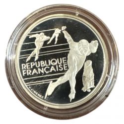 100 Francs - JO Albertville 1992 - Patinage vitesse 1990 - sans écrin ni certificat - argent BE - FDC