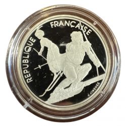 100 Francs - JO Albertville 1992 - Slalom 1990 - sans écrin ni certificat - argent BE - FDC