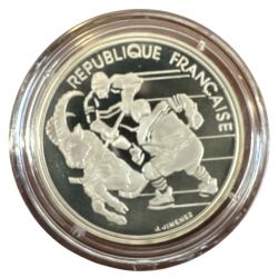 100 Francs - JO Albertville 1992 - Hockey sur glace 1991 - sans écrin ni certificat - argent BE - FDC