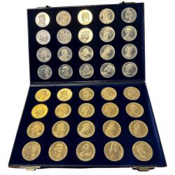Coffret 40 Médailles - Rois de France - Jeu de dames - 34,5mm - 0,60mm épaisseur