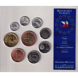 République tchèque - Plaquette 9 monnaies 