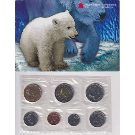 Canada - Série 7 monnaies - 2000 - FDC - avec enveloppe ours polaire et certificat