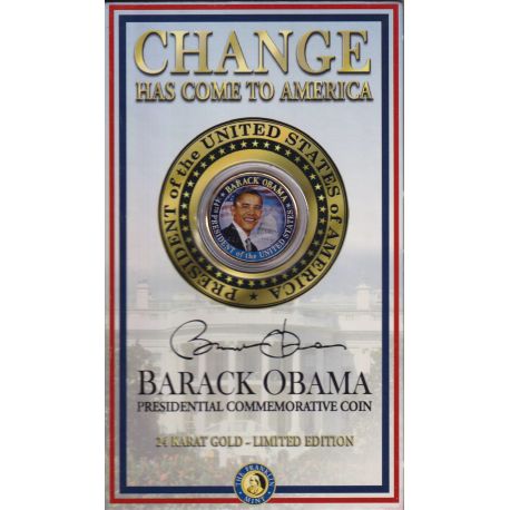 Etats-Unis - Encart Barack Obama - 1/2 Dollar doré + Obama