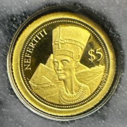 Iles Solomon - 5 Dollars 2013 - Néfertiti - Or 0,5g 0,999 - FDC