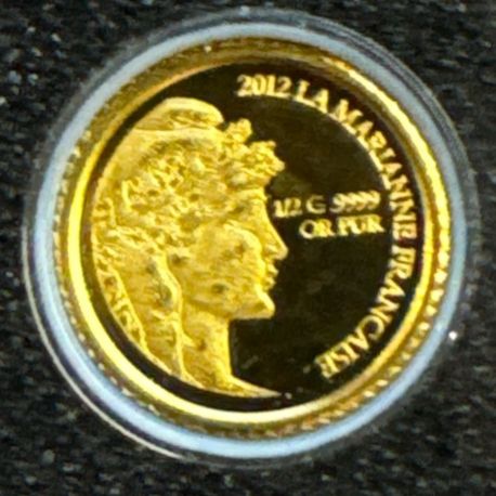 Togo - 1500 Francs CFA 2012 - La Marianne - or 0,5g 0,999 - FDC