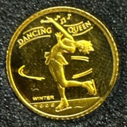 Mongolie - 1000 Tugrik 2006 - Patinage dancing queen - Or 1,24g 0,999 - FDC