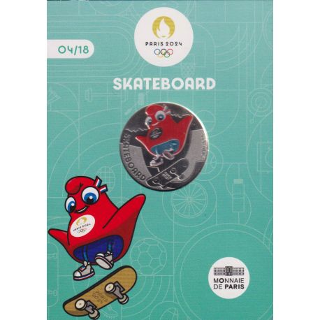 10 Euro 2023 - skateboardard - N°4/18 - JO Paris 2024 - argent