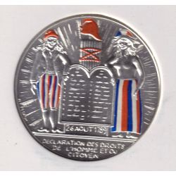 50 Euro 2019 - Bicentenaire déclaration des droits de l'homme - Collection Pièce d'histoire - argent 41g