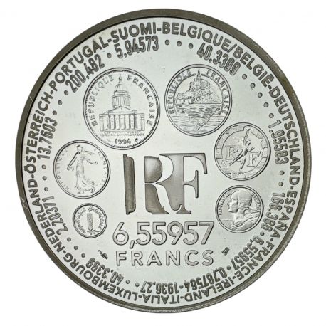6,55957 Francs - La parité - 1999 - argent Brillant Universel