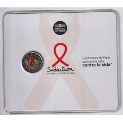 2€ France 2014 - journée mondiale contre le sida - brillant universel