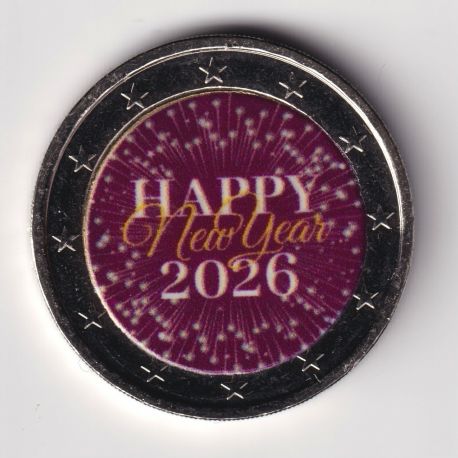 2 Euro couleur - Happy new year 2026 - N°1