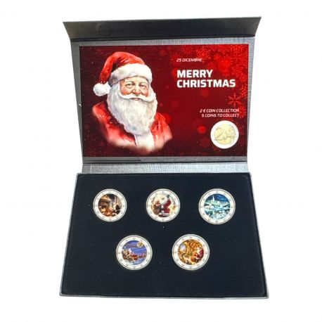 Coffret Spécial Noel - 5 Pièces 2 Euro couleur 