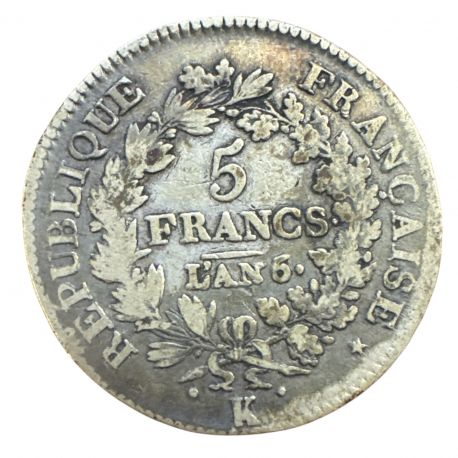 5 Francs Union et Force - AN 6/5 K Bordeaux - B/TB