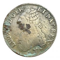 Louis XVI - Écu aux lauriers - 1790 L Bayonne - TB