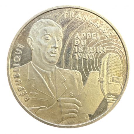 100 Francs - De Gaulle - 1994 - argent belle épreuve - SUP